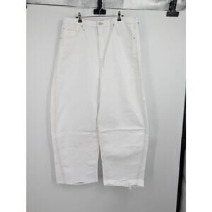 NWT Hudson Women's Bailey Relaxed Barrel Jean In White Size 34